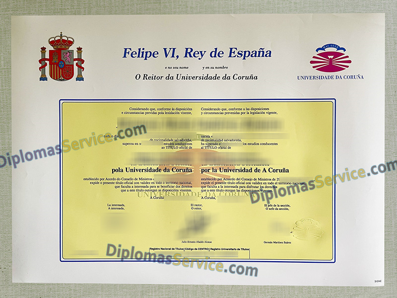 Universidade da Coruña título, Universidade da Coruña diploma,