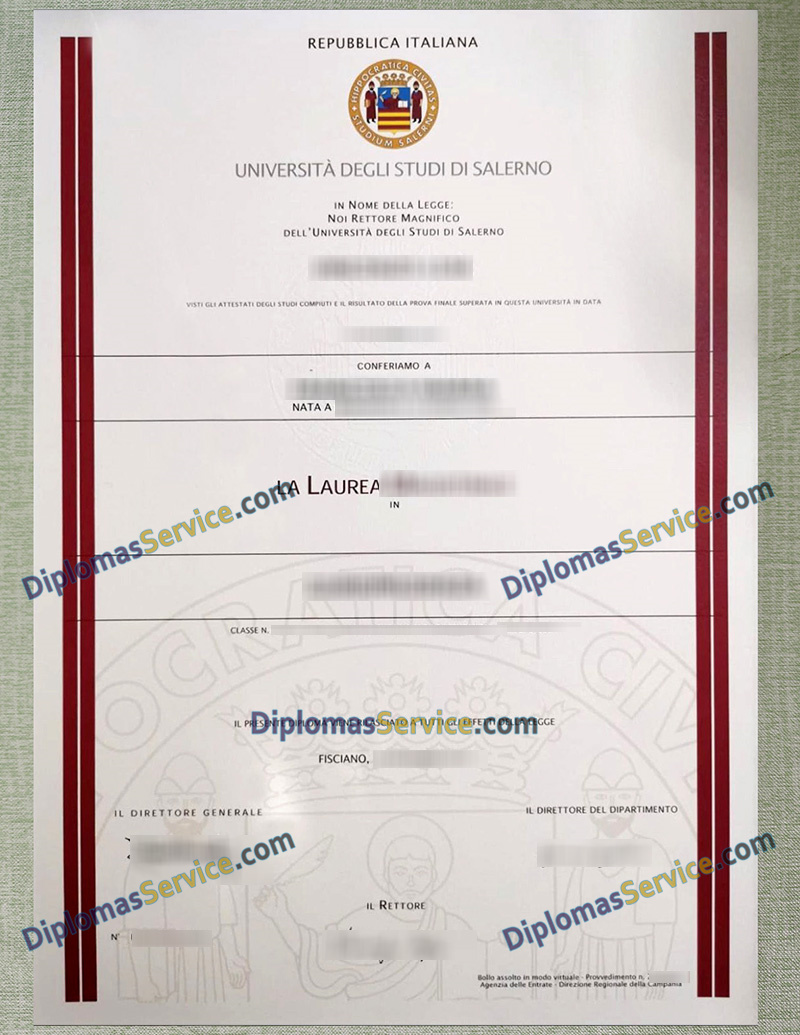 Università di Salerno diploma, Università degli Studi di Salerno laurea,