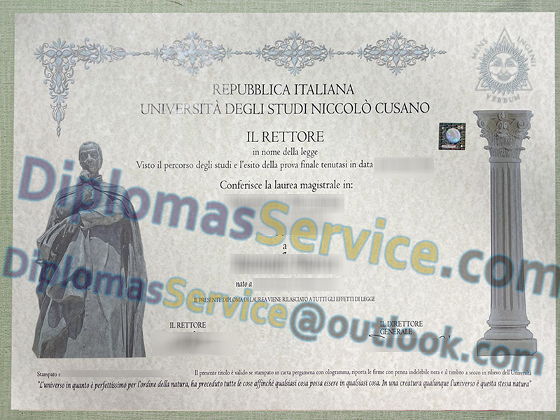 Università degli Studi Niccolò Cusano diploma, Università degli Studi Niccolò Cusano laurea,