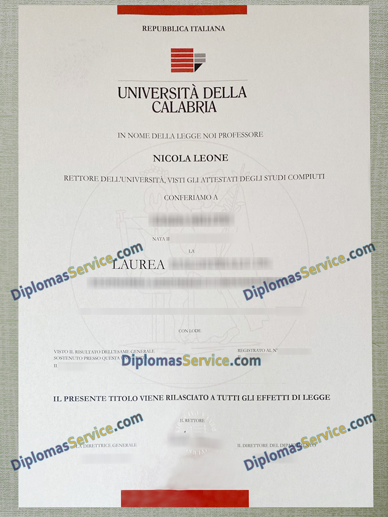 Università della Calabria diploma, Università della Calabria laurea,