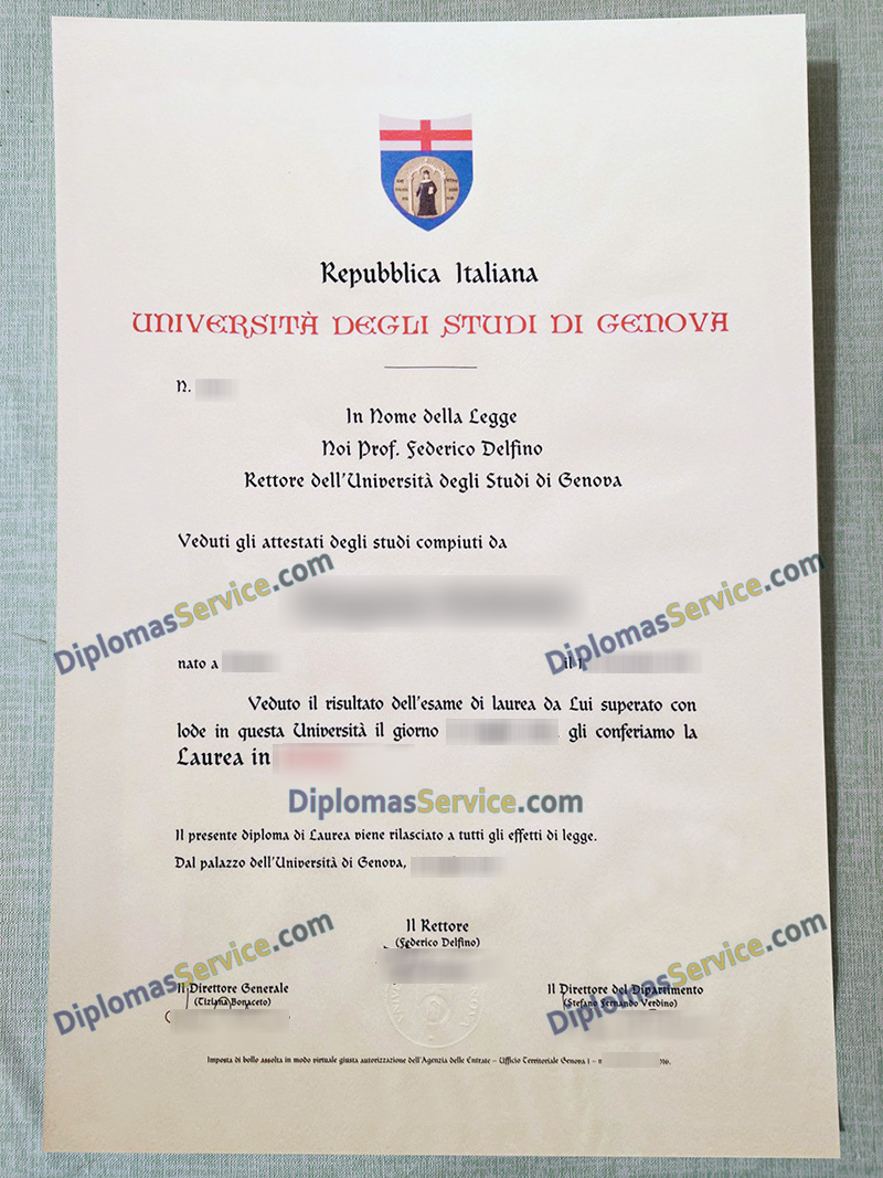 Università di Genova diploma, Università degli Studi di Genova laurea,