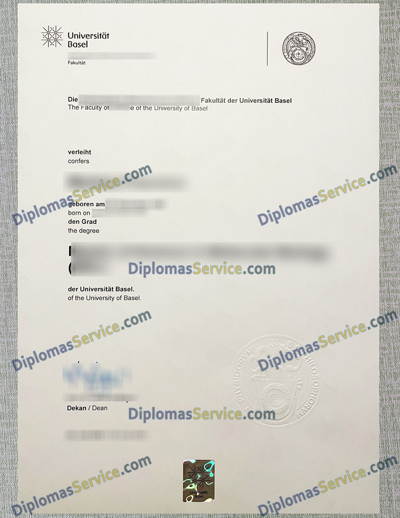 Universität Basel urkunde, Universität Basel degree,