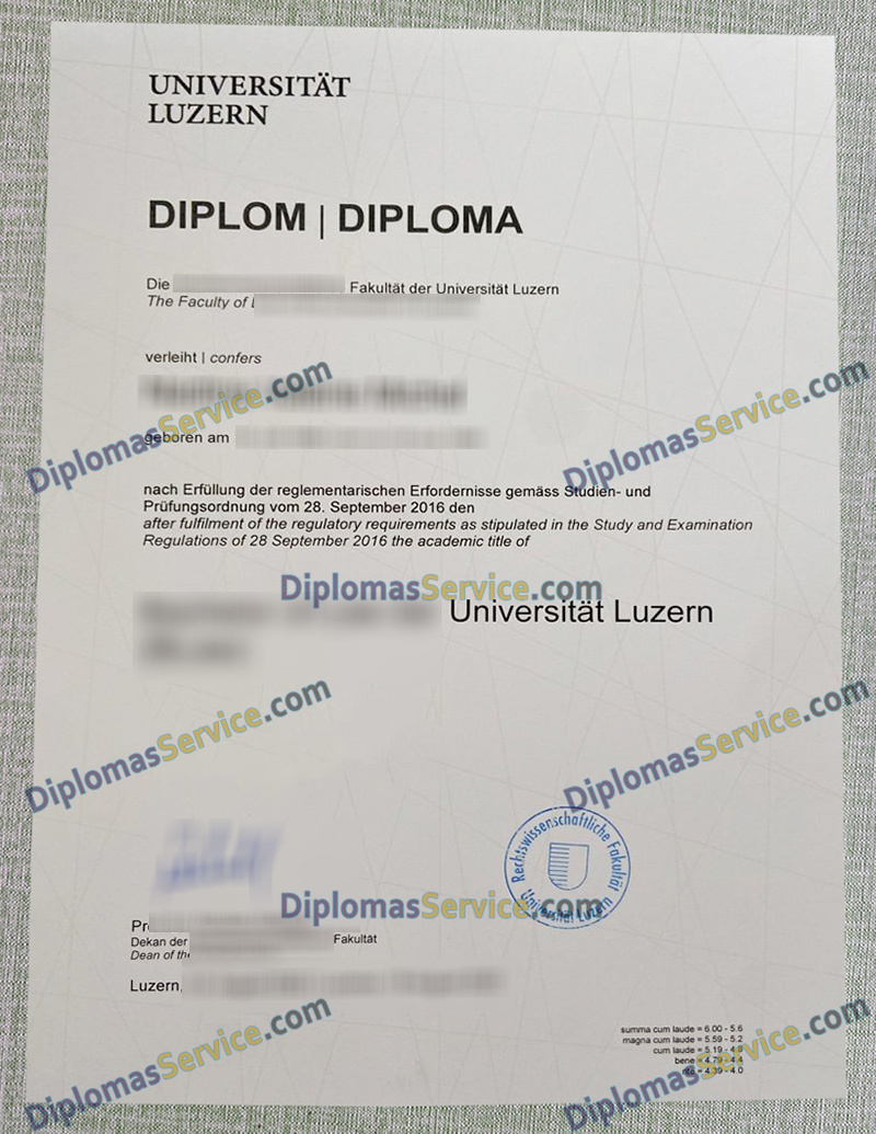 Universität Luzern diploma, Universität Luzern diplom,