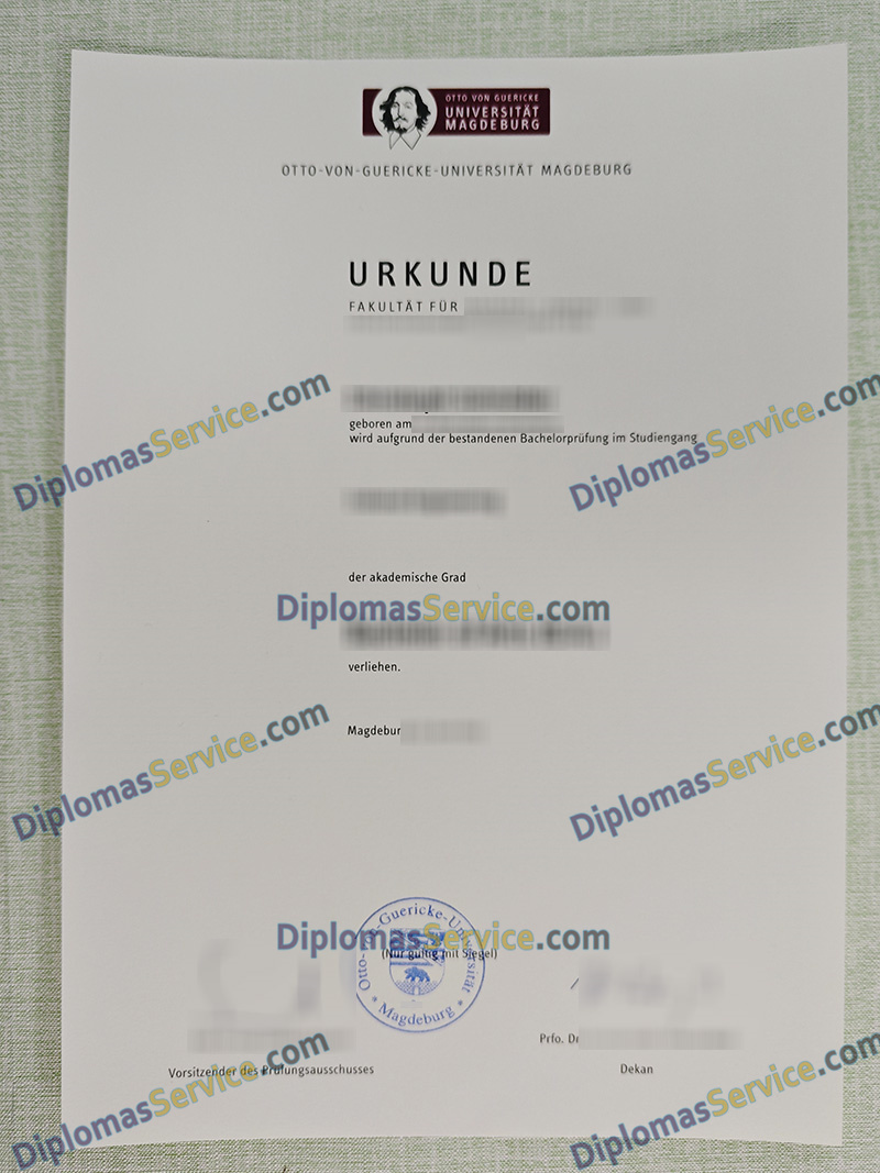 Universität Magdeburg urkunde, Universität Magdeburg degree,