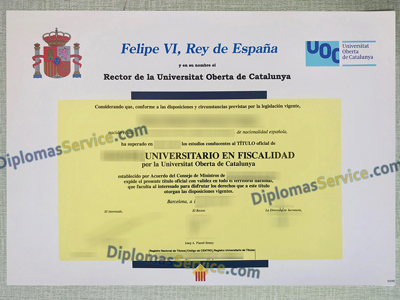 Universitat Oberta de Catalunya título, Universitat Oberta de Catalunya diploma,