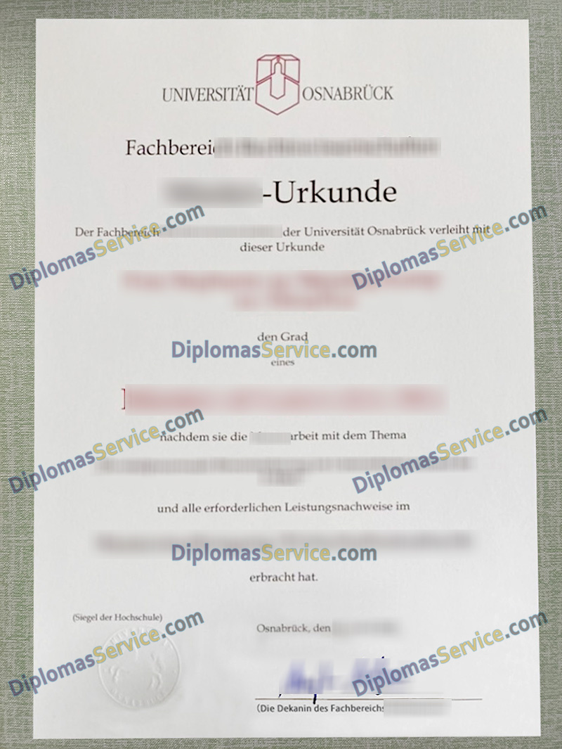 Universität Osnabrück urkunde, Universität Osnabrück degree,