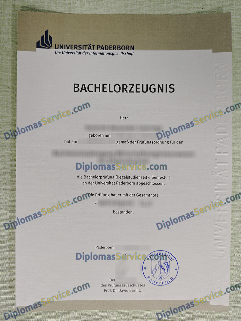 Universität Paderborn zeugnis, Universität Paderborn transcript,
