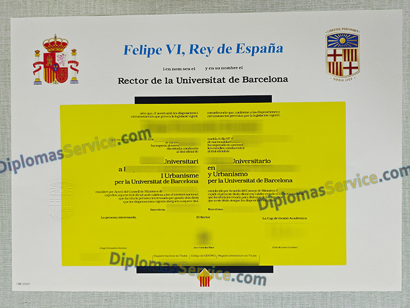 Universitat de Barcelona título, Universitat de Barcelona diploma,