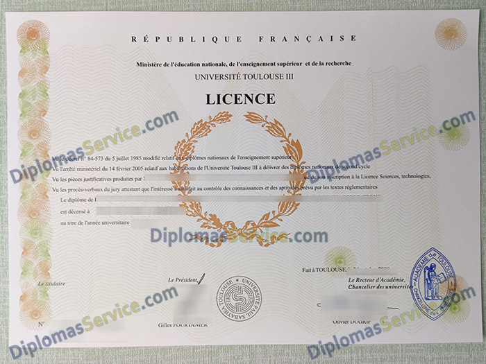Université Toulouse III licence, Université de Toulouse III diplôme,