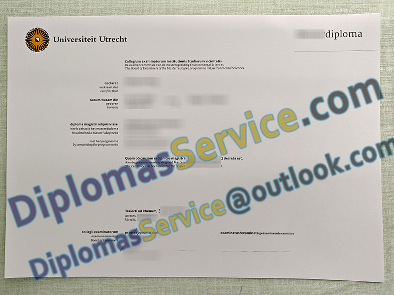 Universiteit Utrecht getuigschrift, Universiteit Utrecht diploma,