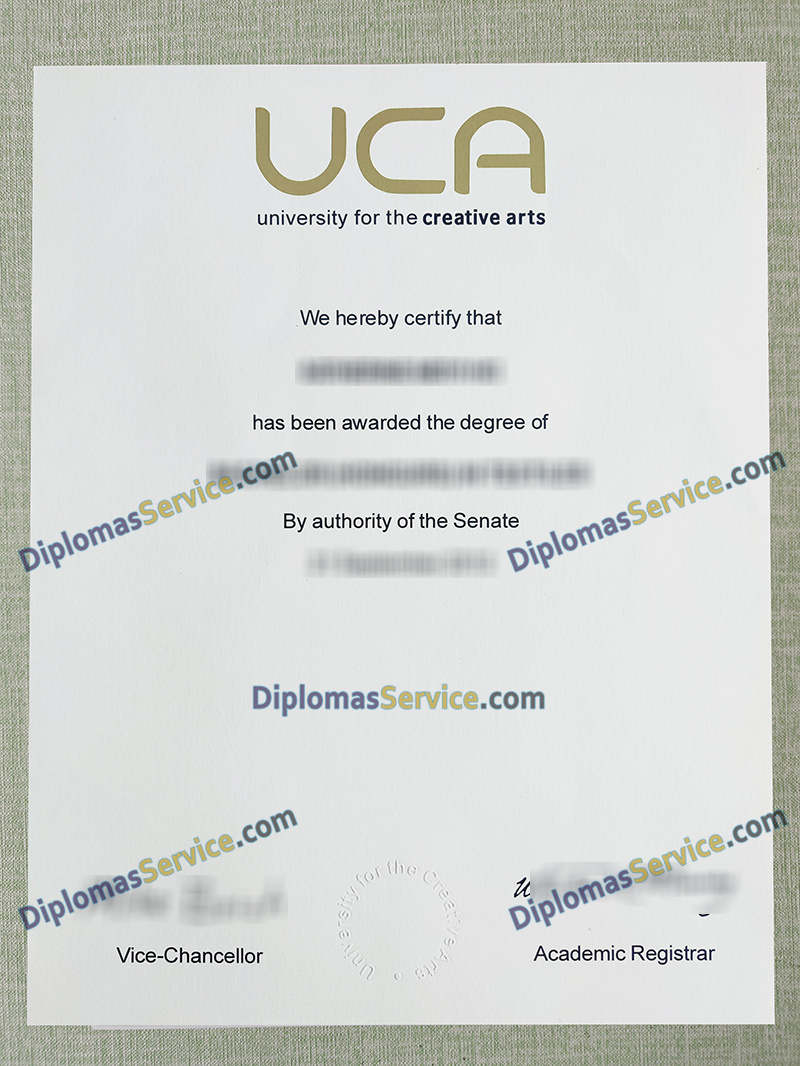 University for the Creative Arts degree, UCA certificate