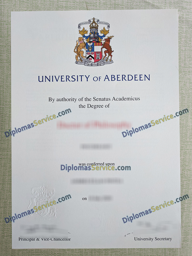 University of Aberdeen degree, University of Aberdeen certificate,
