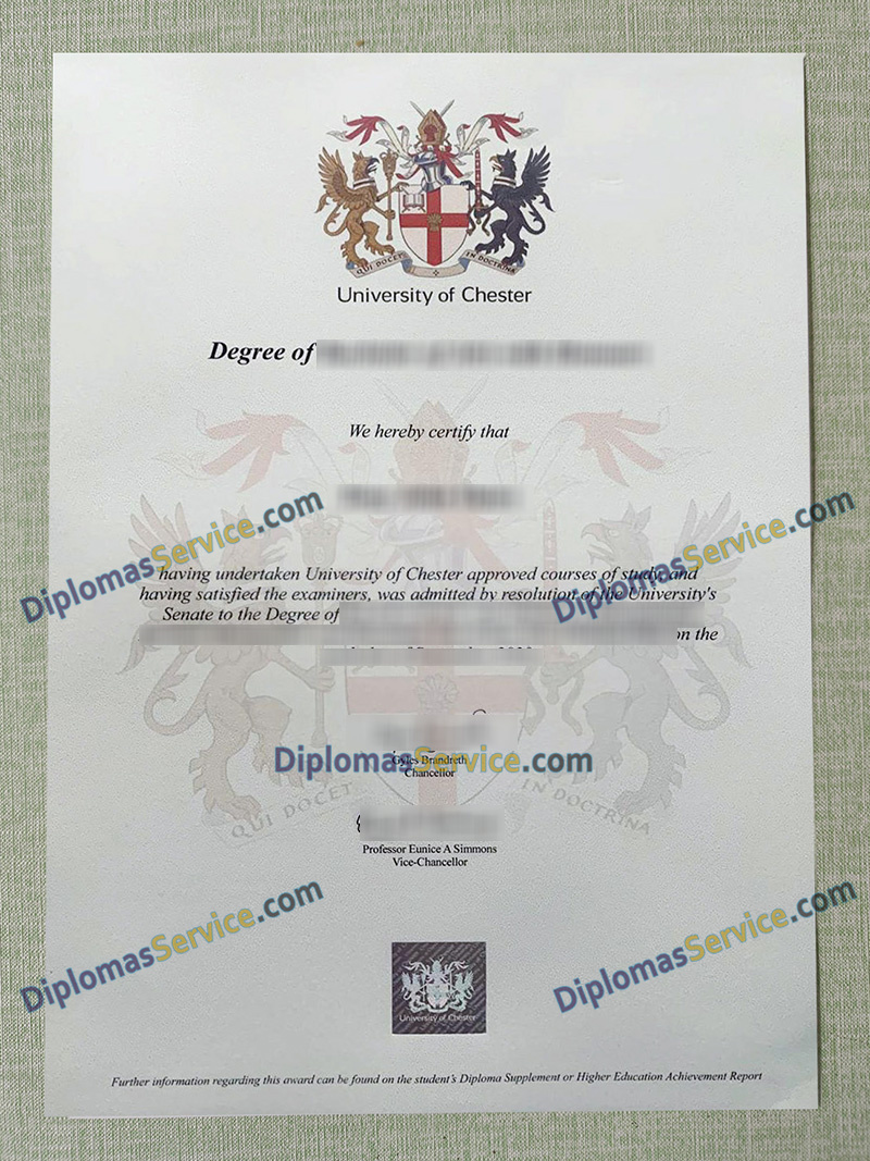 University of Chester degree, University of Chester certificate,