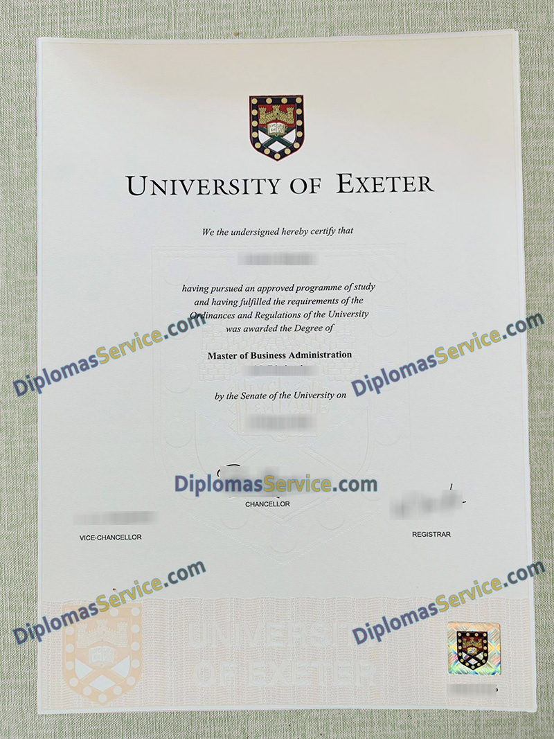 University of Exeter degree, University of Exeter certificate,