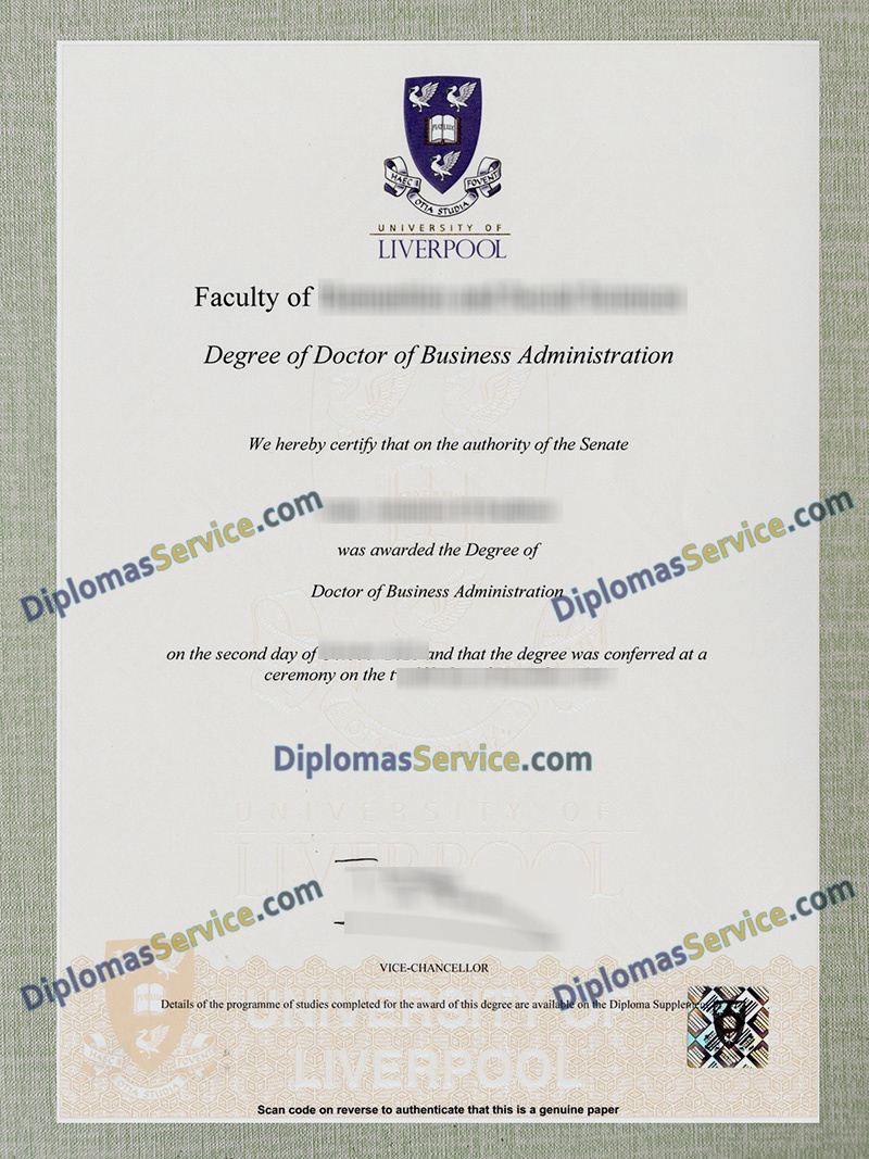 University of Liverpool degree, University of Liverpool certificate,