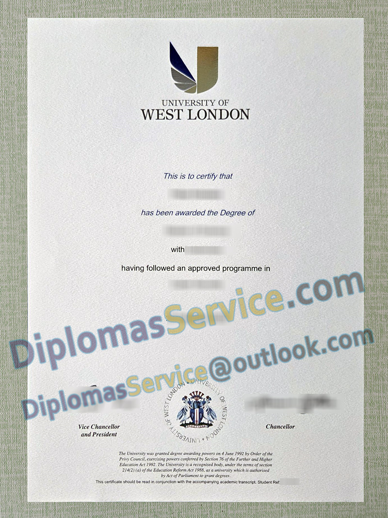 University of West London degree, UWL certificate,