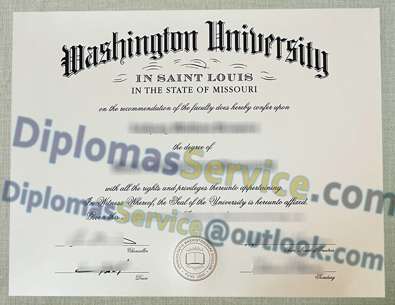 Washington University in St. Louis diploma, Washington University in St. Louis degree,