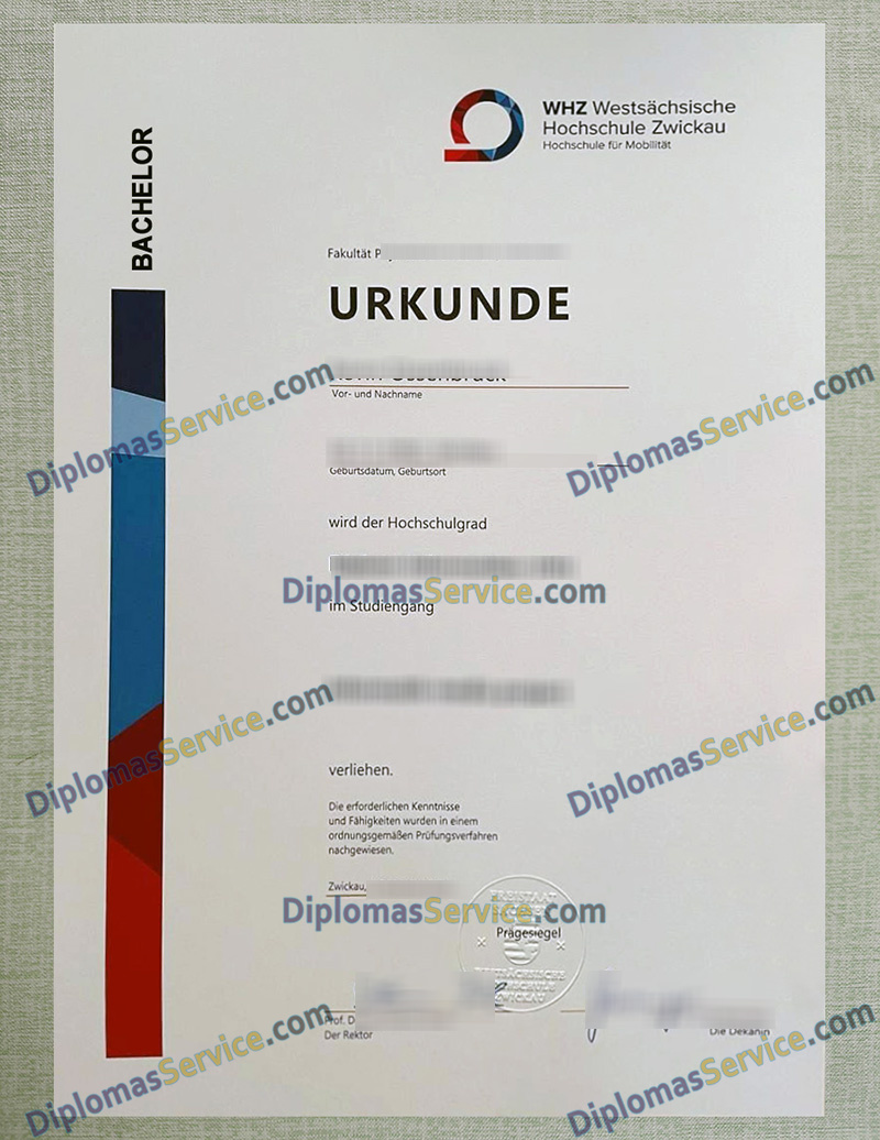 Westsächsische Hochschule Zwickau urkunde, Westsächsische Hochschule Zwickau degree,