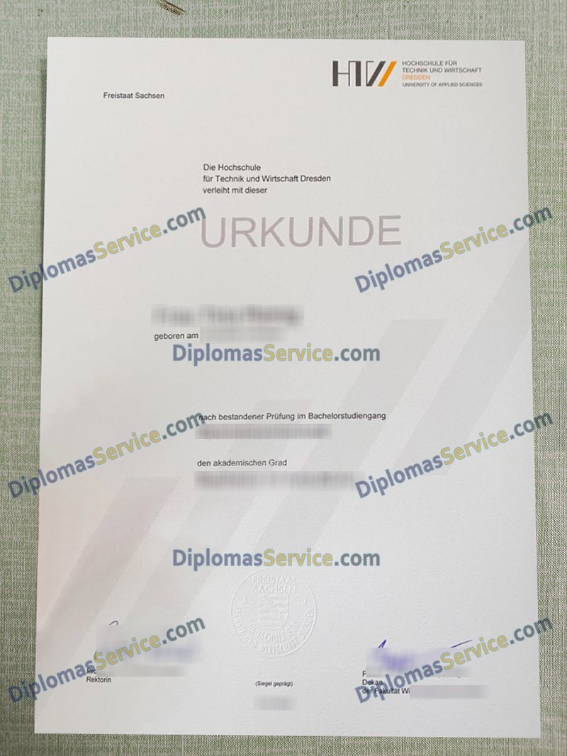 HTW Dresden urkunde, Hochschule für Technik und Wirtschaft Dresden degree,