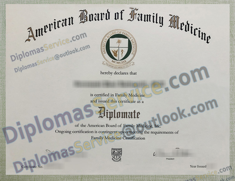 American Board of Family Medicine diploma