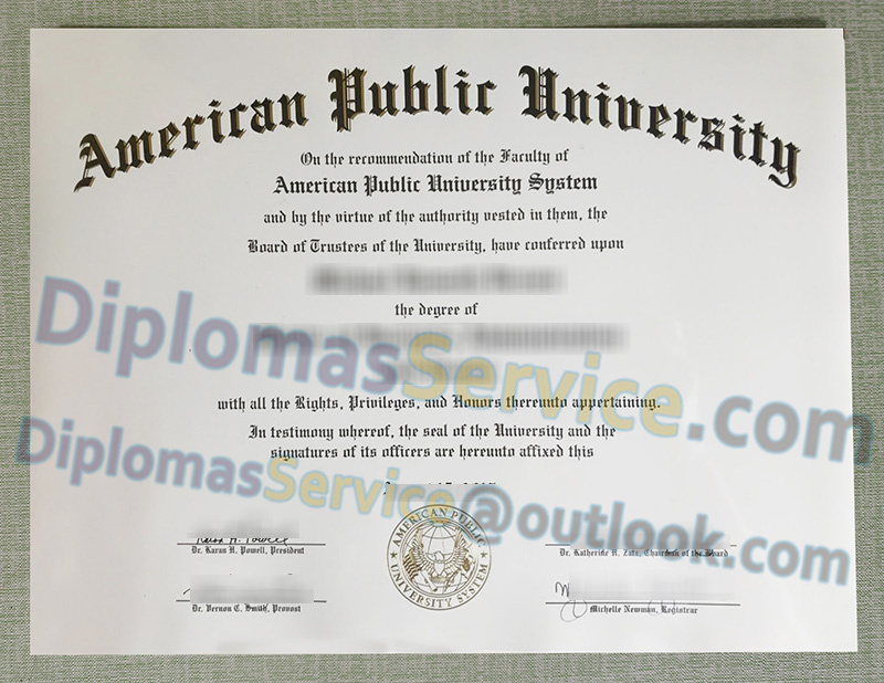 American Public University diploma, American Public University degree,