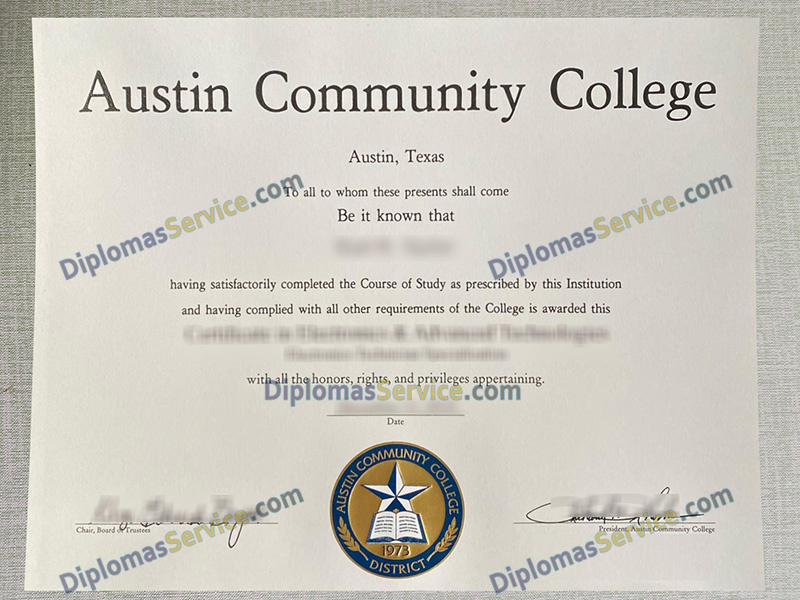 Austin Community College diploma, Austin Community College degree,