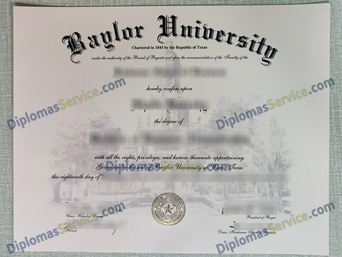 Baylor University diploma, Baylor University degree,