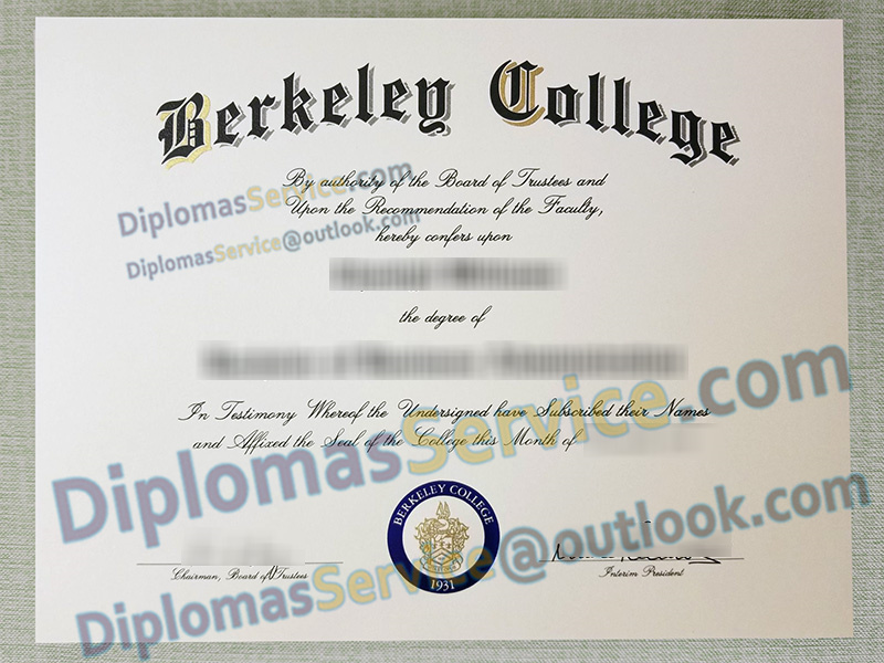 Berkeley College diploma, Berkeley College degree,
