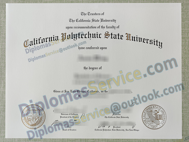 California Polytechnic State University diploma, California Polytechnic State University degree,