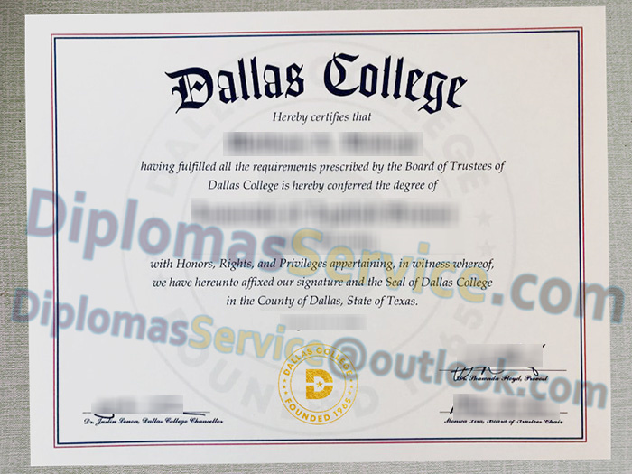 Dallas College diploma, Dallas College degree,