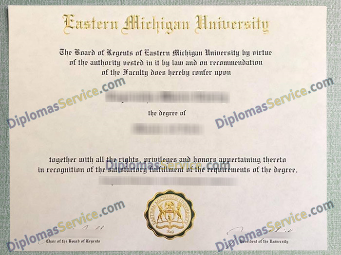 Eastern Michigan University diploma, Eastern Michigan University degree,