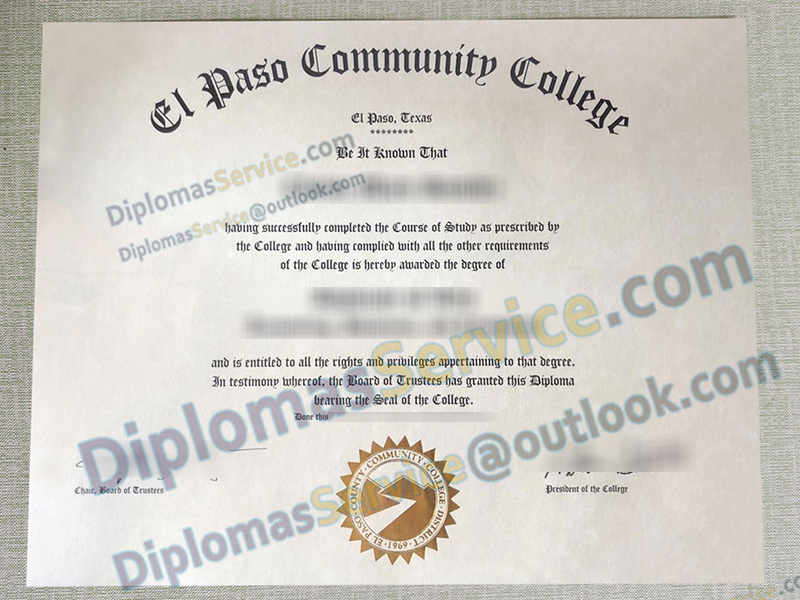El Paso Community College diploma, El Paso Community College degree,