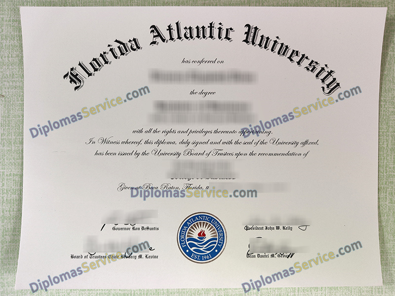 Florida Atlantic University diploma, Florida Atlantic University degree,