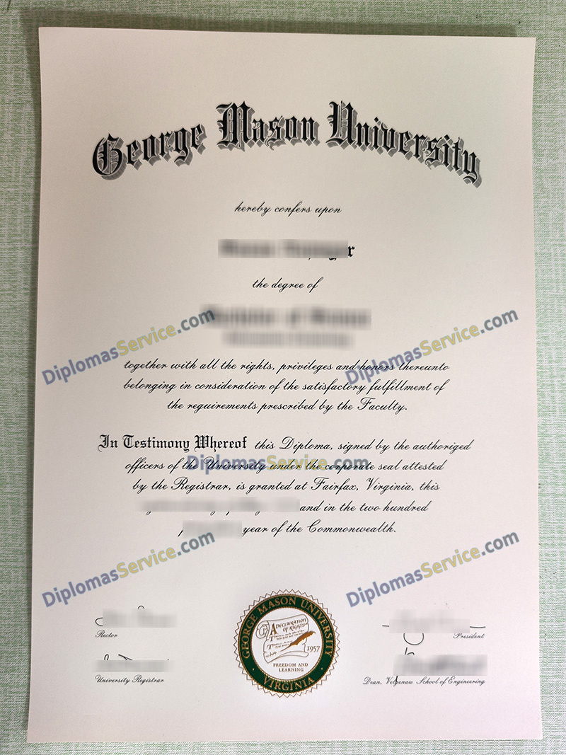 George Mason University diploma, George Mason University degree,