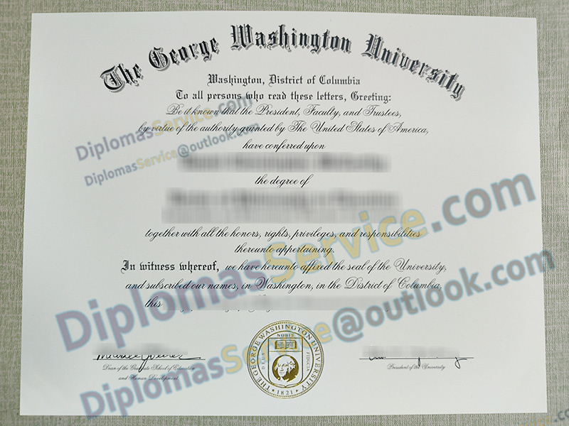 George Washington University diploma, George Washington University degree,