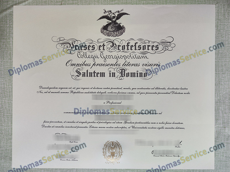 Georgetown University diploma, Georgetown University degree,