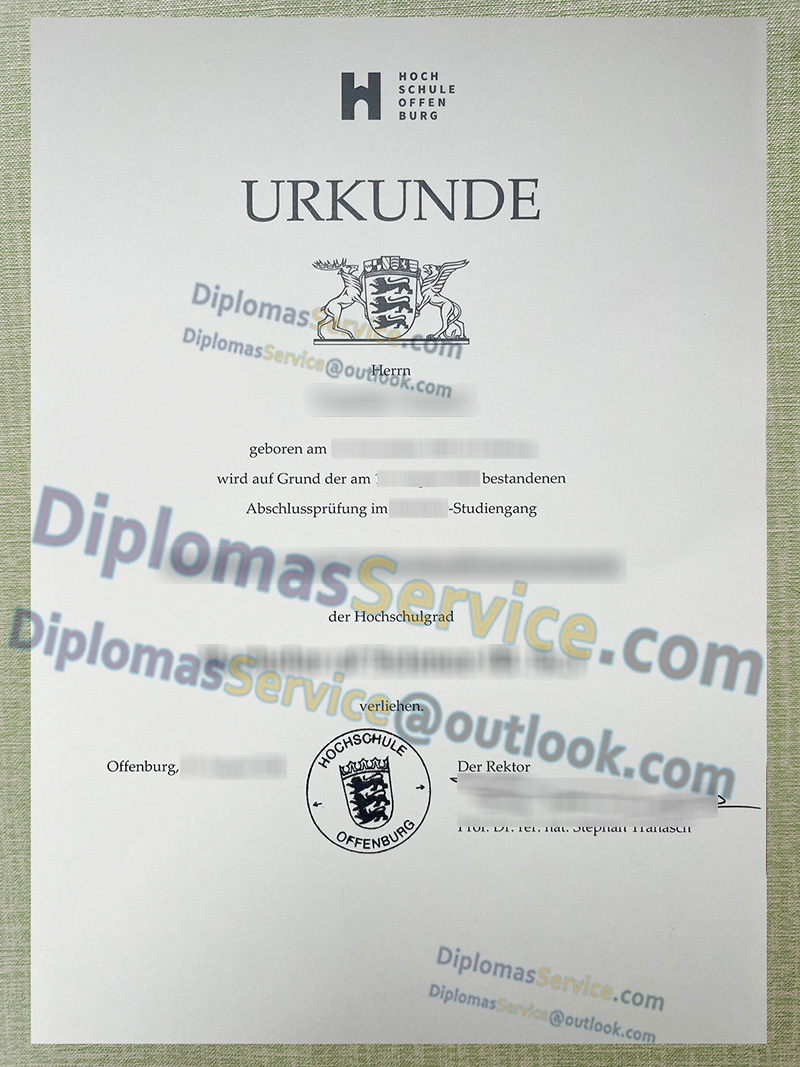 Hochschule Offenburg urkunde, Hochschule Offenburg degree,