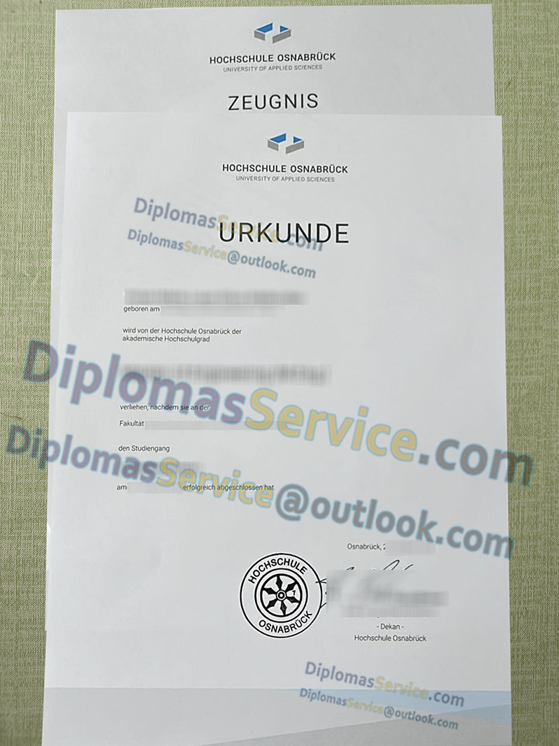 Hochschule Osnabrück urkunde, Hochschule Osnabrück zeugnis,