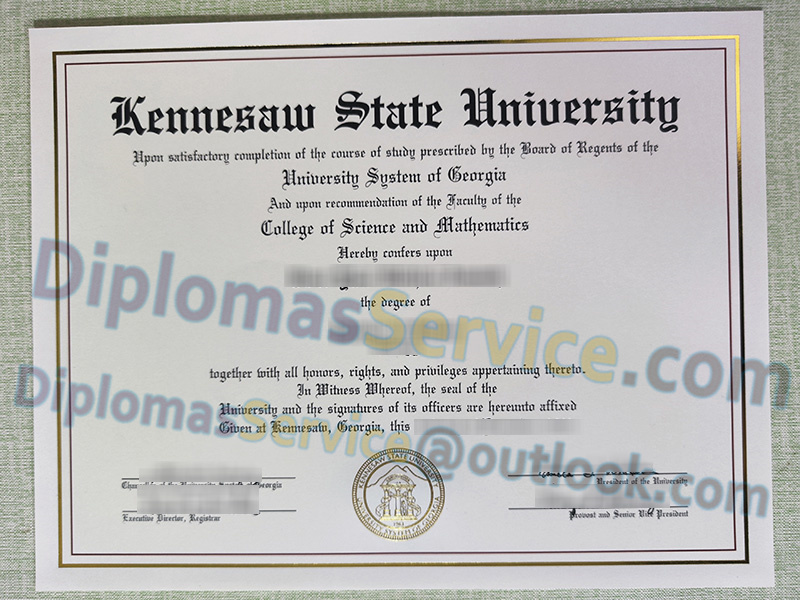Kennesaw State University diploma, Kennesaw State University degree,