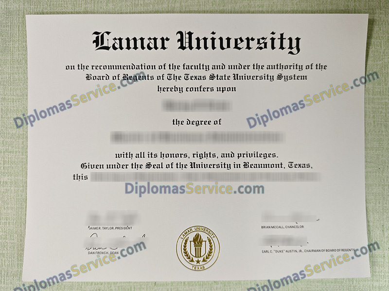 Lamar University diploma, Lamar University degree,