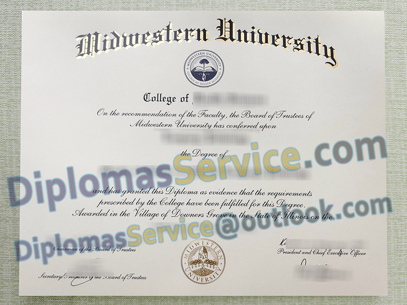 Midwestern University diploma, Midwestern University degree,