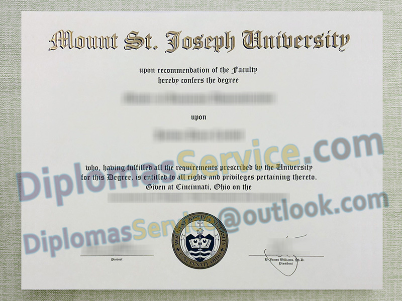 Mount St. Joseph University diploma, Mount St. Joseph University degree,