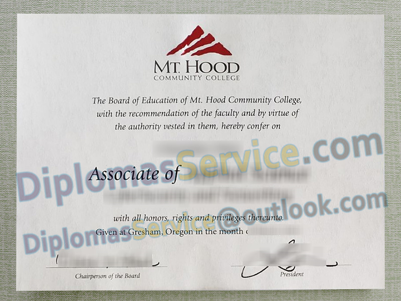 Mt. Hood Community College diploma, Mt. Hood Community College degree,