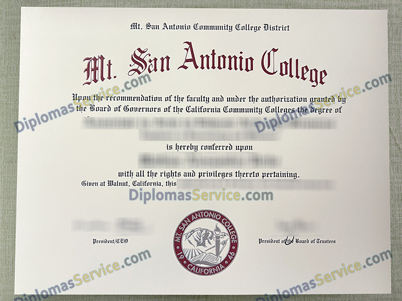 Mt. San Antonio College diploma, Mt. San Antonio College degree,