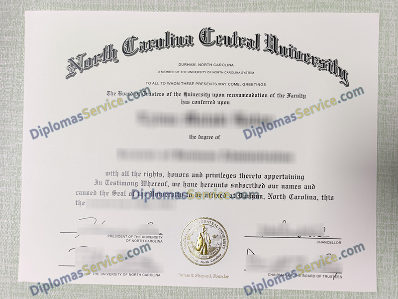 North Carolina Central University diploma, North Carolina Central University degree,