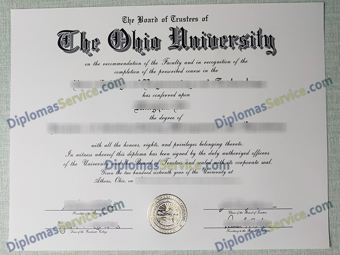 Ohio University diploma, Ohio University degree,