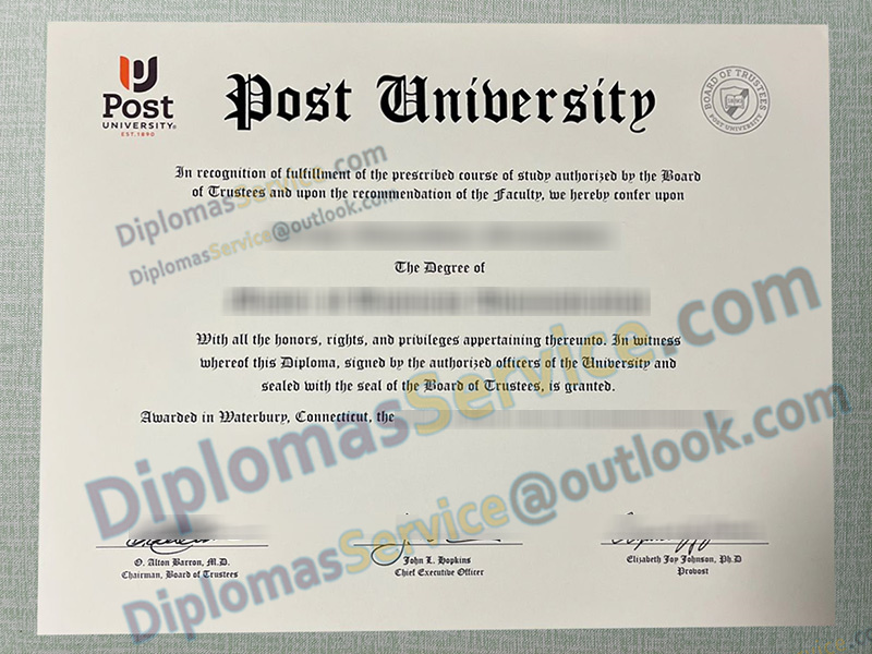Post University diploma, Post University degree,
