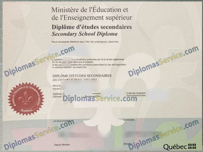 Quebec Secondary School diploma