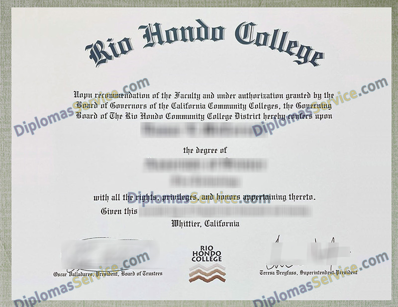 Rio Hondo College diploma, Rio Hondo College degree,