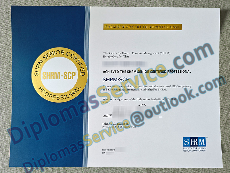 SHRM SCP certificate